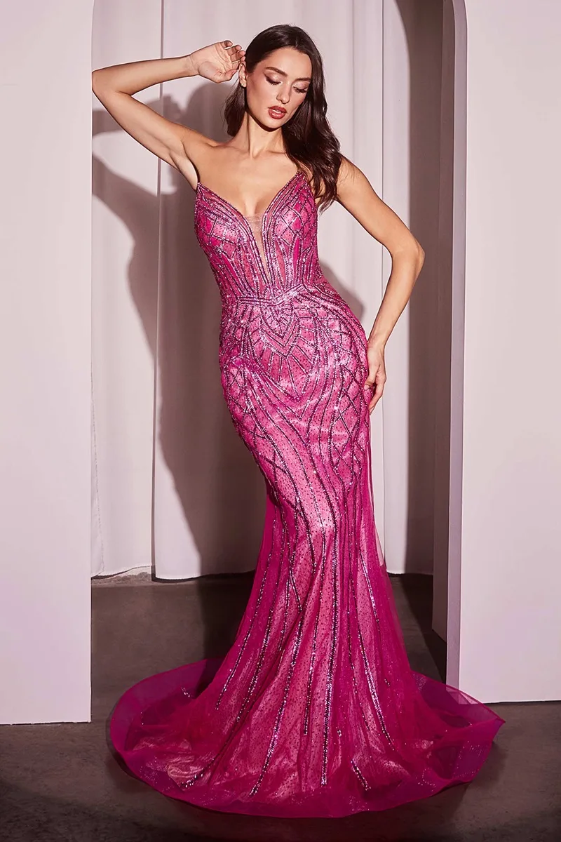 Ladivine CC6018 Dress — FUCHSIA