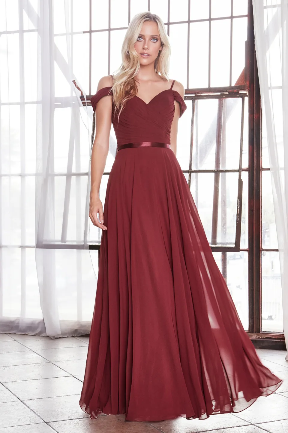 Ladivine CD0156 Dress — BURGUNDY