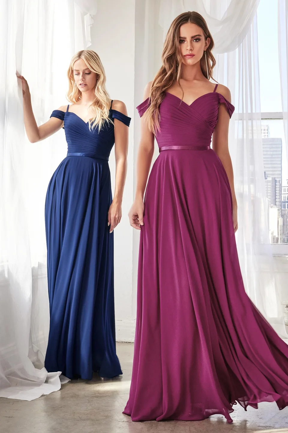 Ladivine CD0156 Dress — MAGENTA NAVY