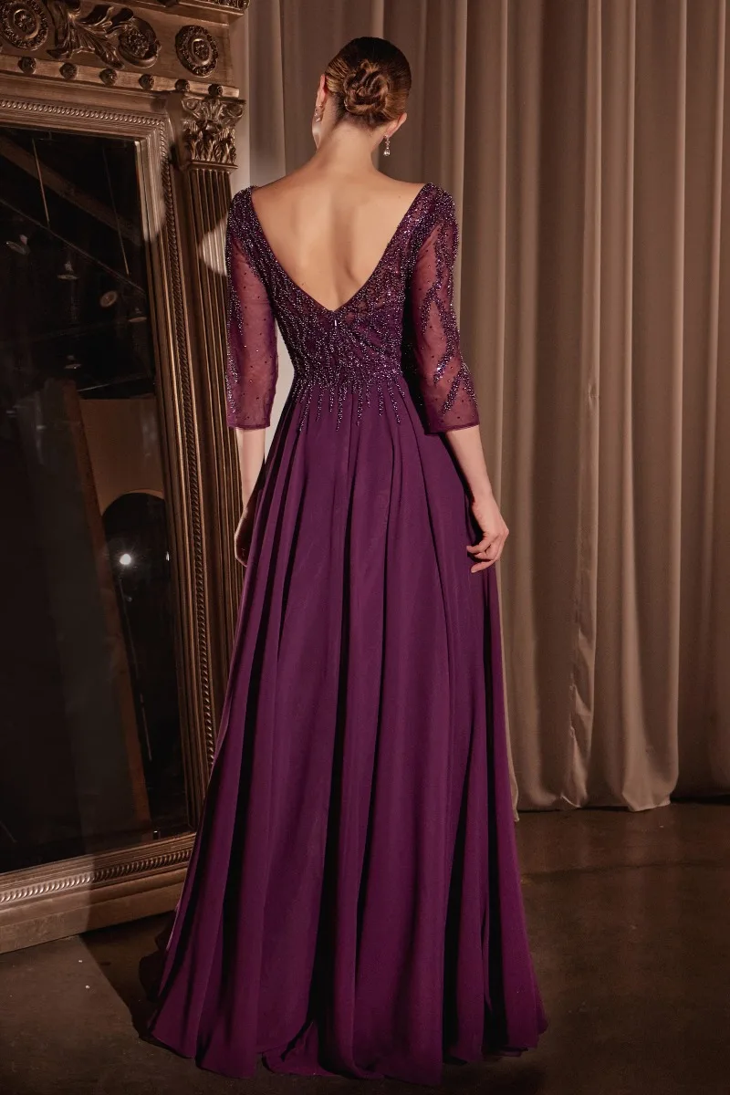 Ladivine CD0171 Dress — EGGPLANT