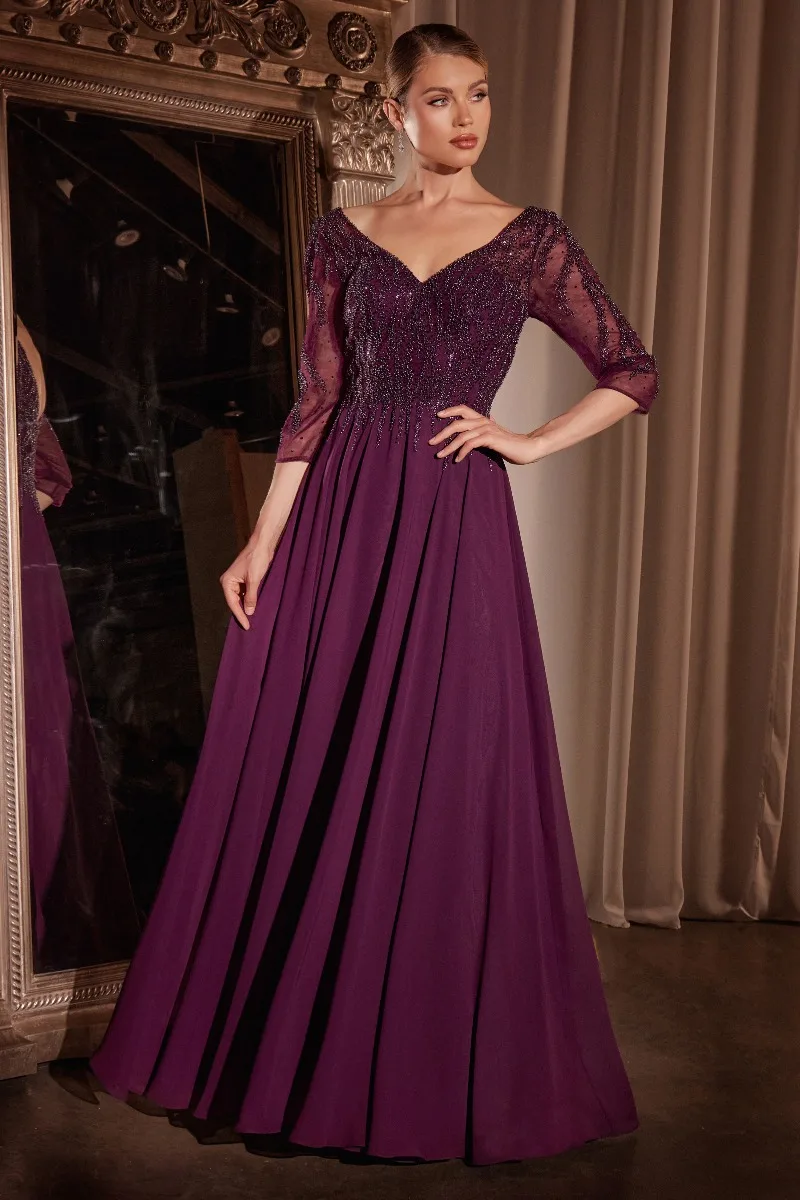 Ladivine CD0171 Dress — EGGPLANT