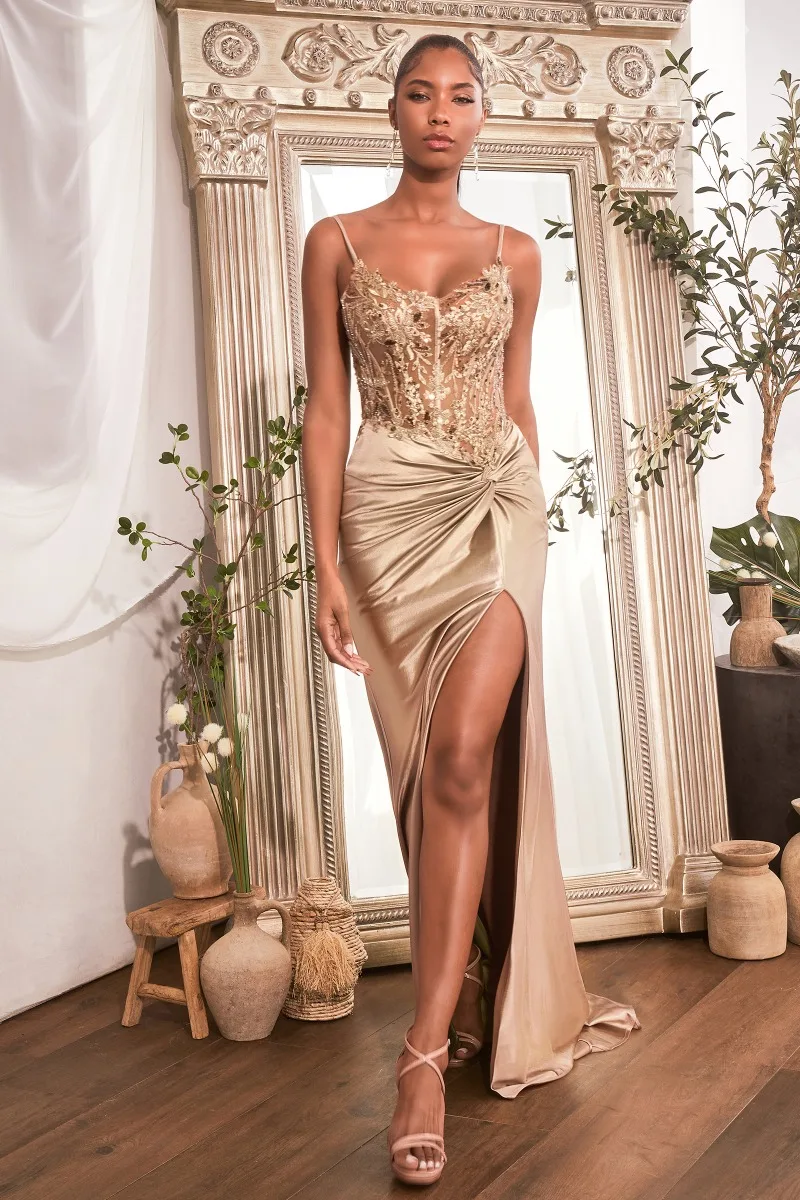 Ladivine CD0176 Dress — CHAMPAGNEGOLD