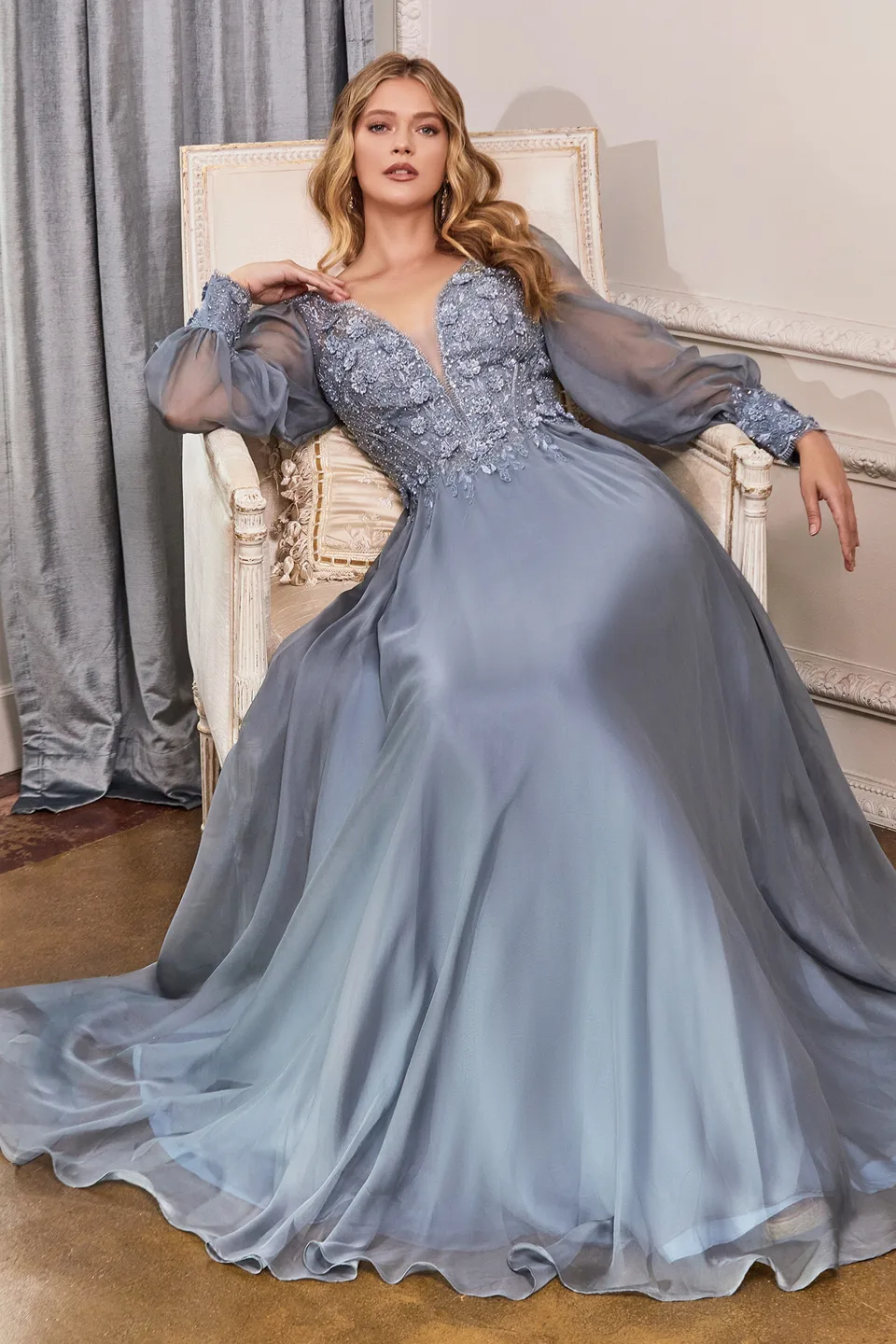 Ladivine Collective CD0183 Dress — SMOKYBLUE