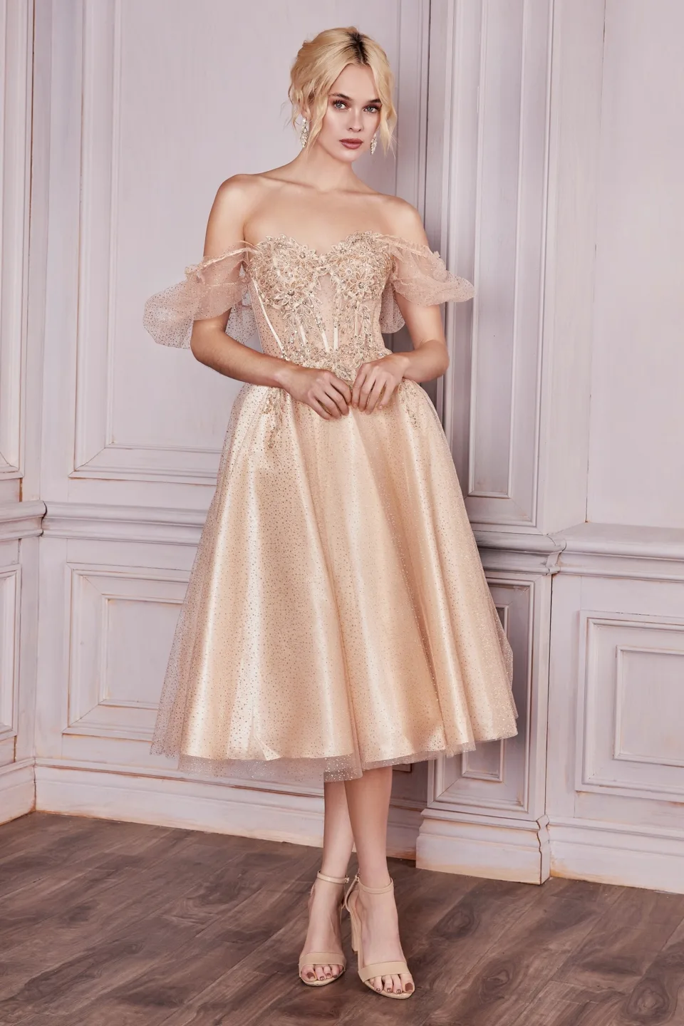 Ladivine CD0187 Dress — CHAMPAGNE