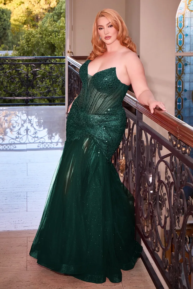 Ladivine CD0214C Dress — EMERALD