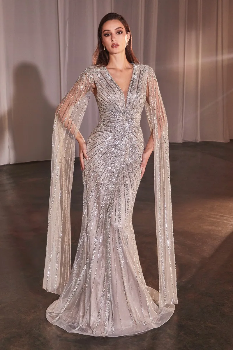 Ladivine CD0239 Dress — SILVER NUDE