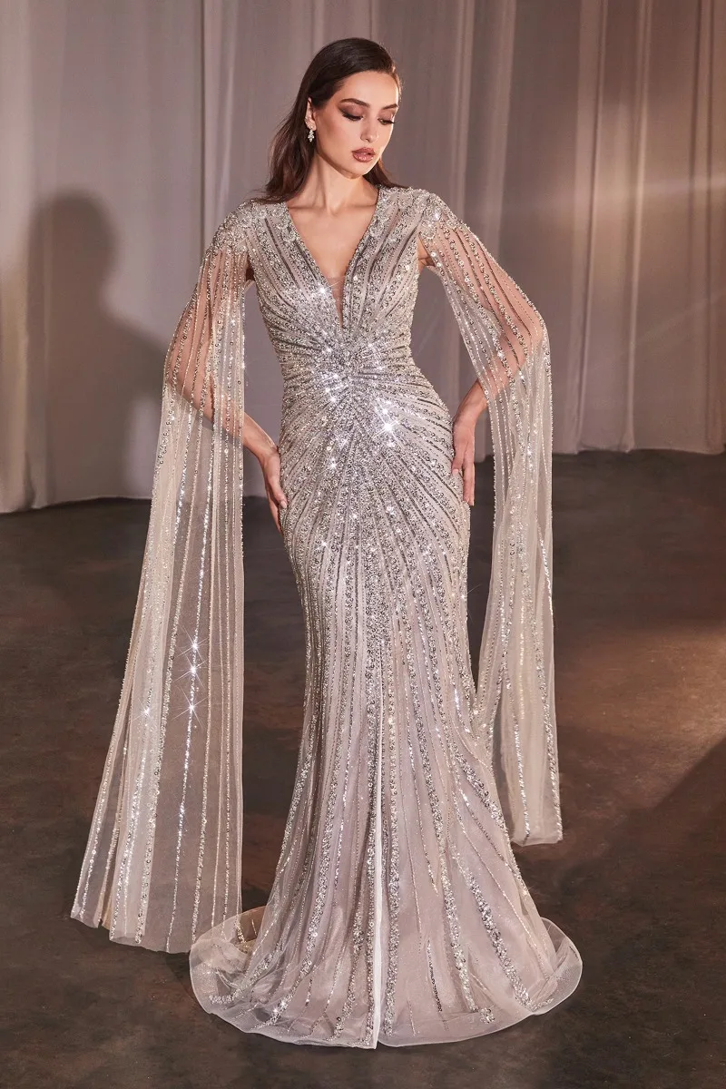 Ladivine CD0239 Dress — SILVER NUDE
