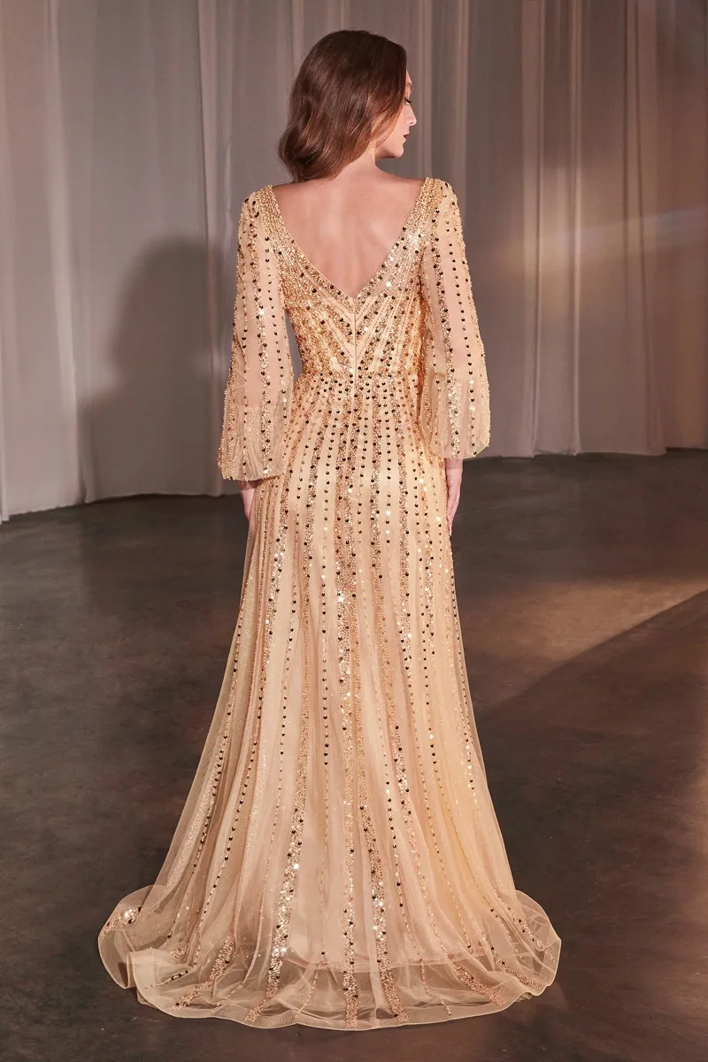 Ladivine CD0240 Dress — CHAMPAGNE GOLD