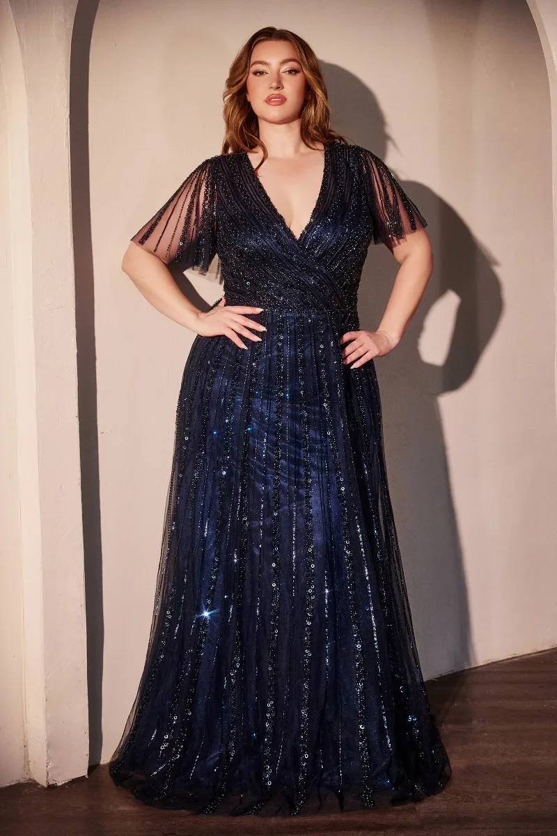 Ladivine CD0241 Dress — NAVY FRONT