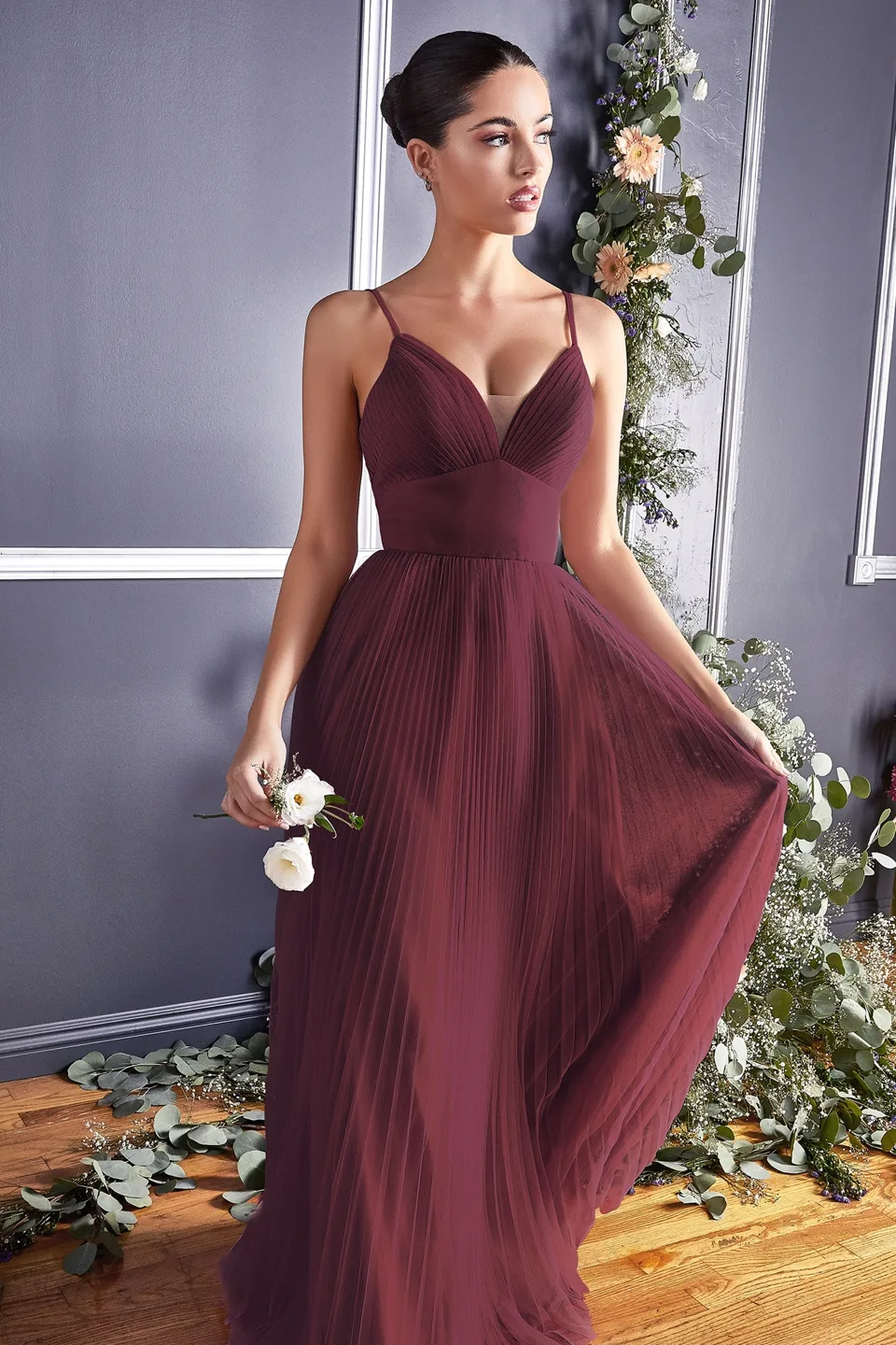 Ladivine Collective CD184 Dress — BURGUNDY