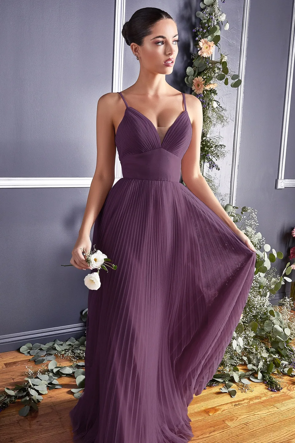 Ladivine Collective CD184 Dress — EGGPLANT