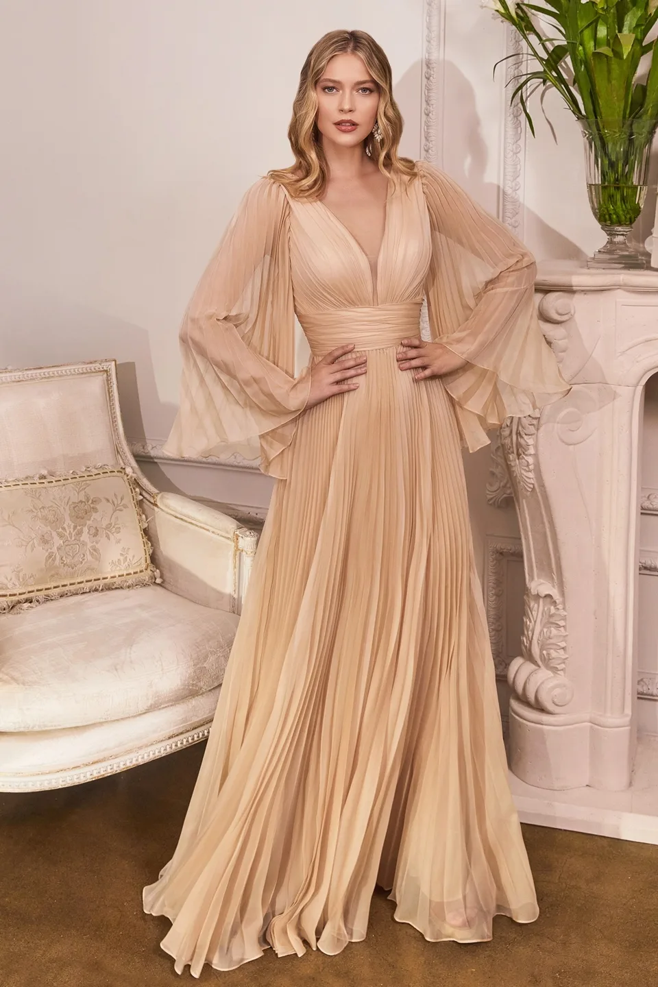 Ladivine CD242 Dress — CHAMPAGNE  2 1 1
