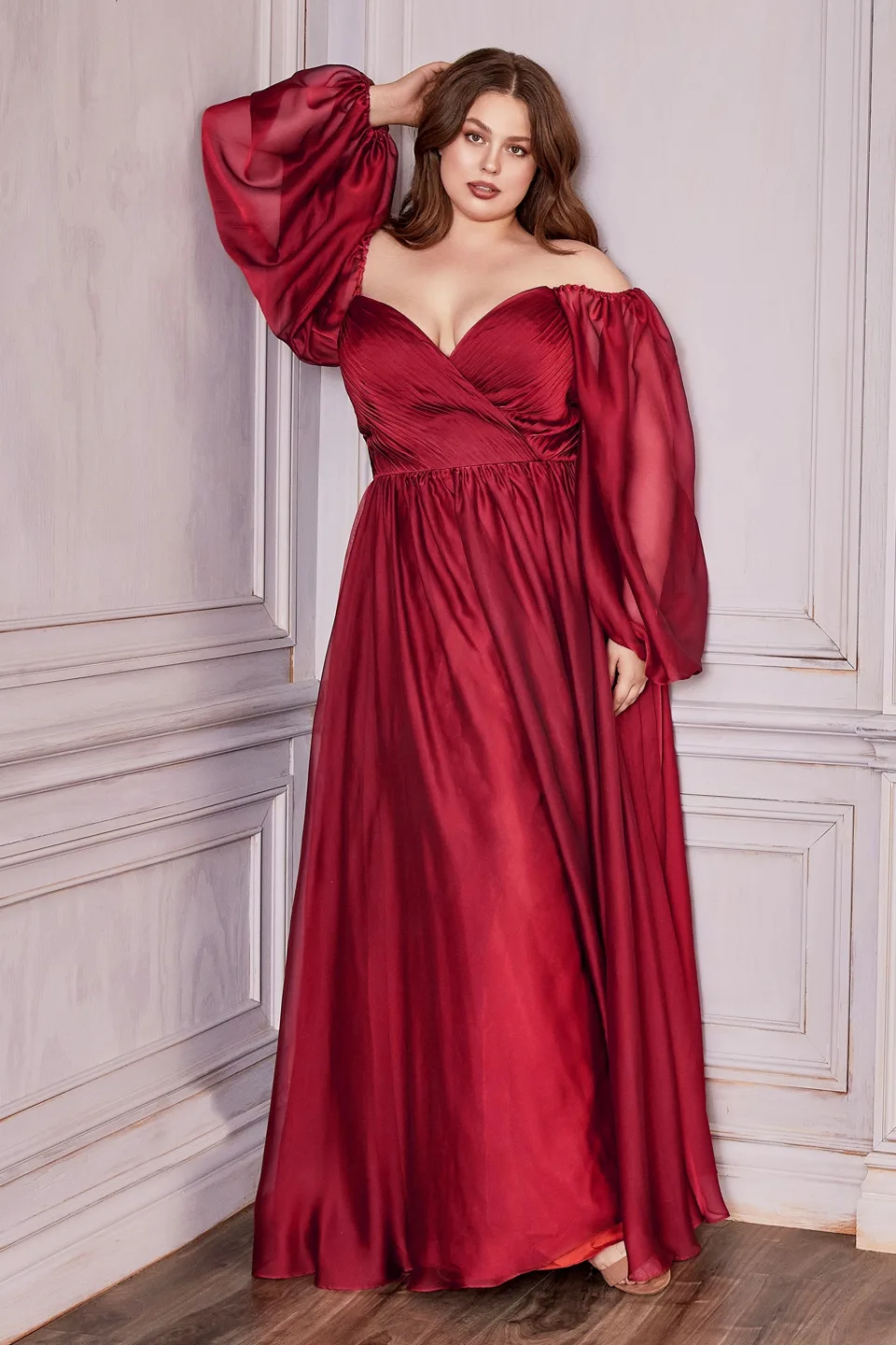 Ladivine CD243C Dress — BURGUNDY