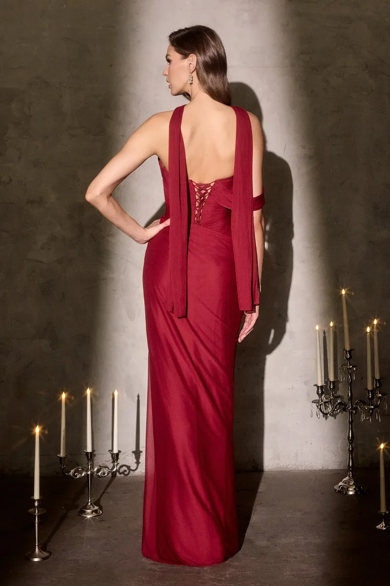 Ladivine CD406 Dress — BURGUNDY