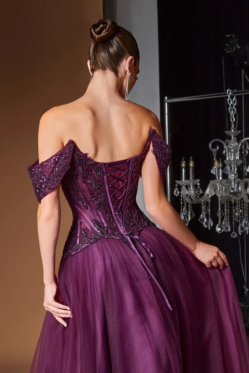 Ladivine CD657 Dress — EGGPLANT
