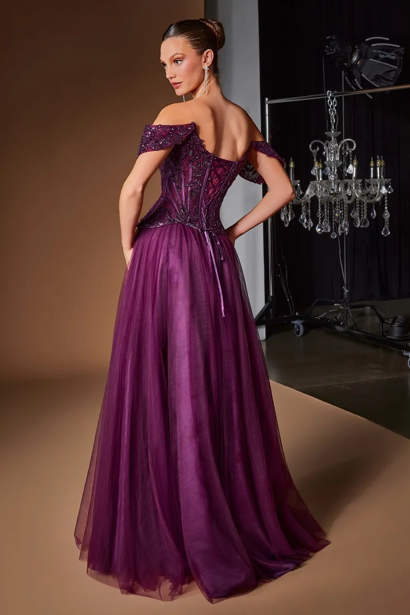 Ladivine CD657 Dress — EGGPLANT