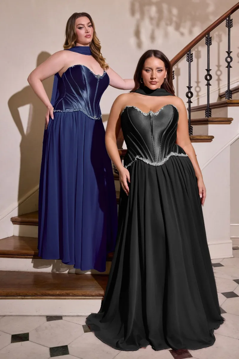 Ladivine CD668C Dress — NAVY BLAVK