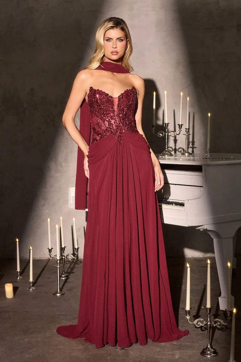 Ladivine CD673 Dress — BURGUNDY