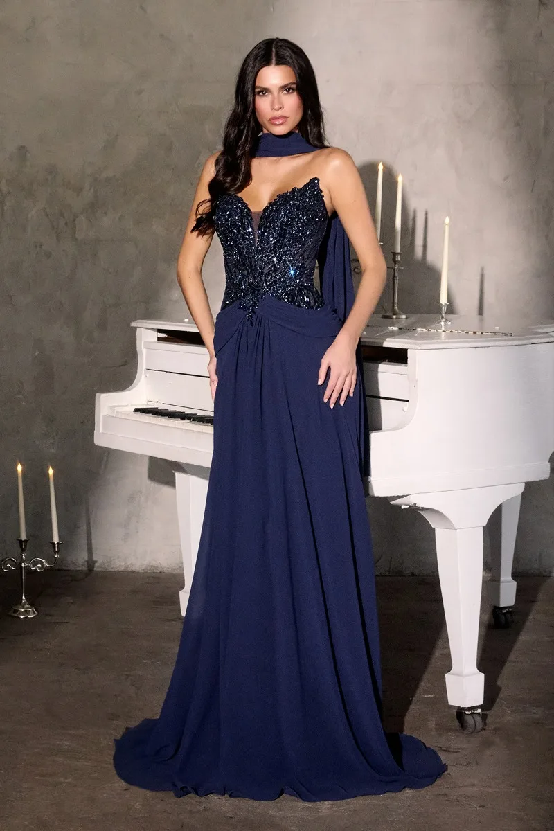 Ladivine CD673 Dress — NAVY