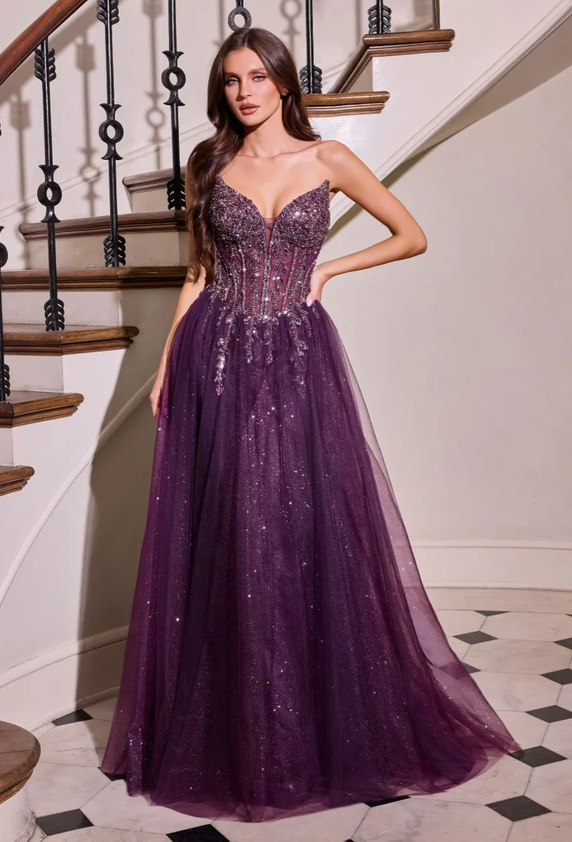 Ladivine CD721 Dress — EGGPLANT