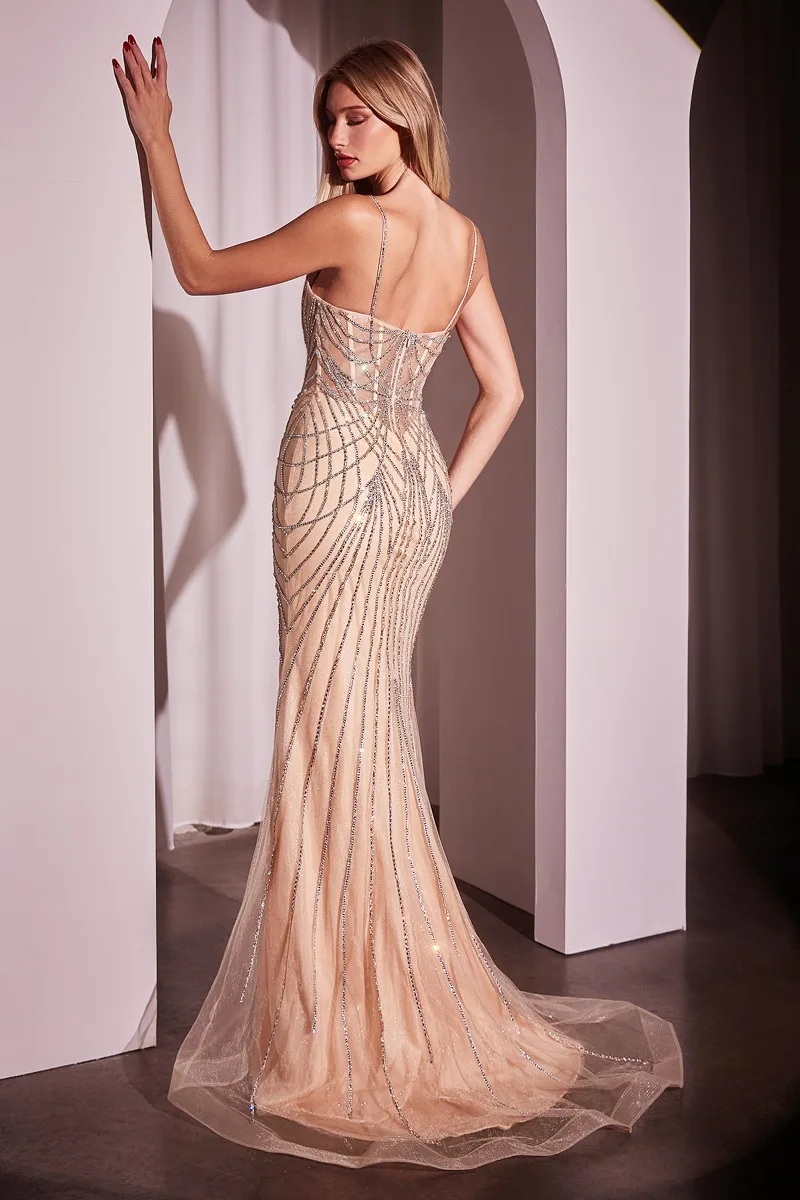 Ladivine CD766 Dress — SILVER NUDE