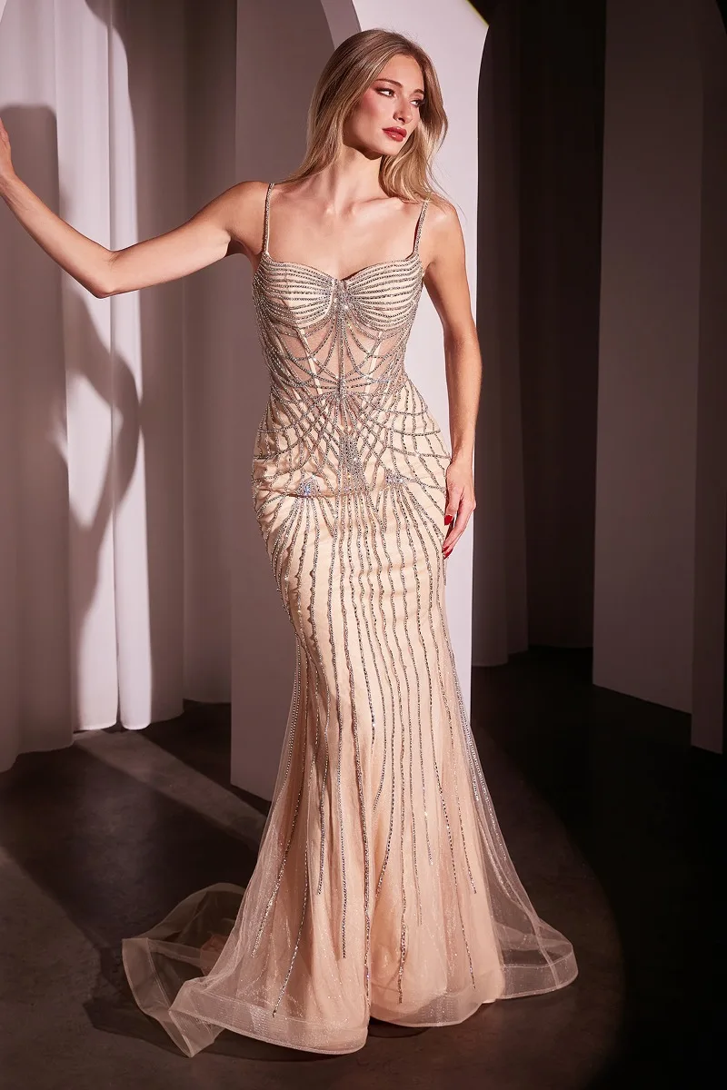 Ladivine CD766 Dress — SILVER NUDE