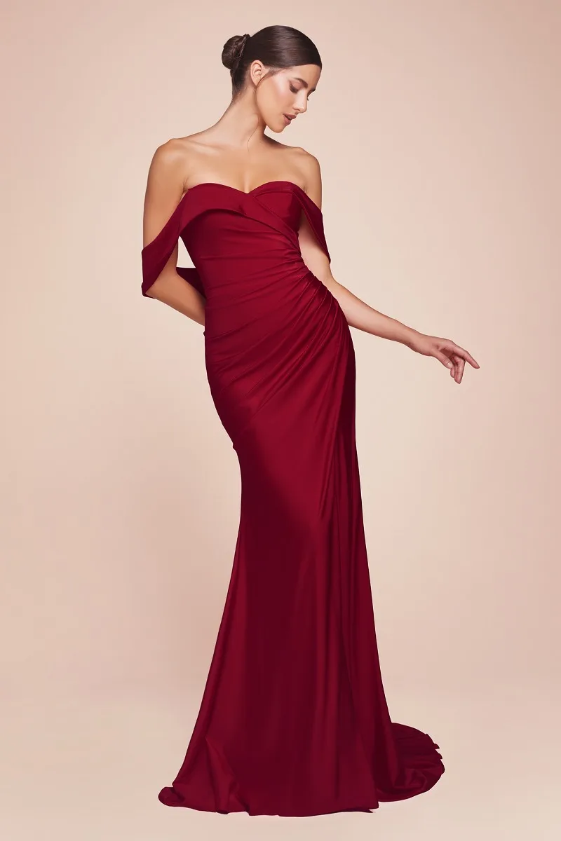 Ladivine CD790 Dress — BURGUNDY FRONT