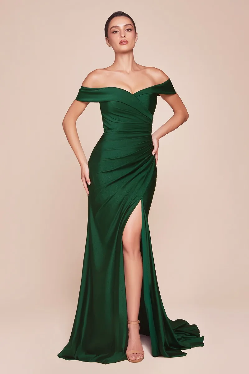 Ladivine CD790 Dress — HUNTER GREEN FRONT
