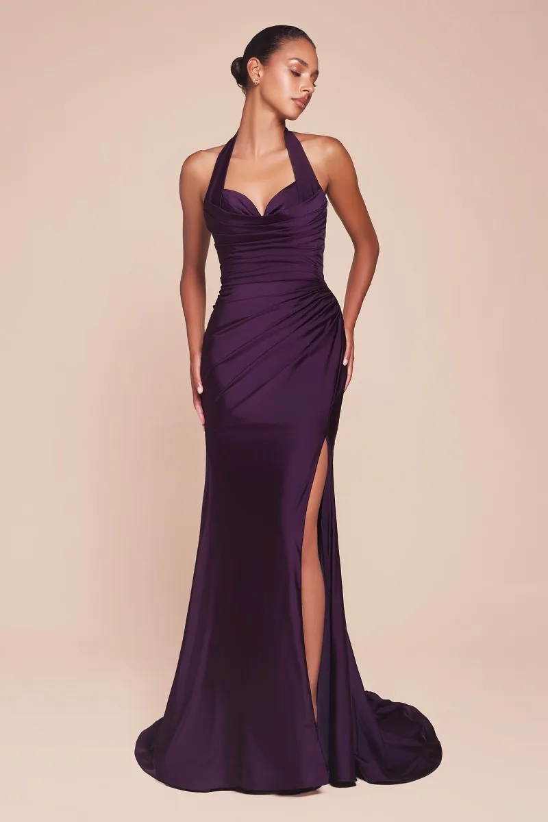 Ladivine CD796 Dress — EGGPLANT