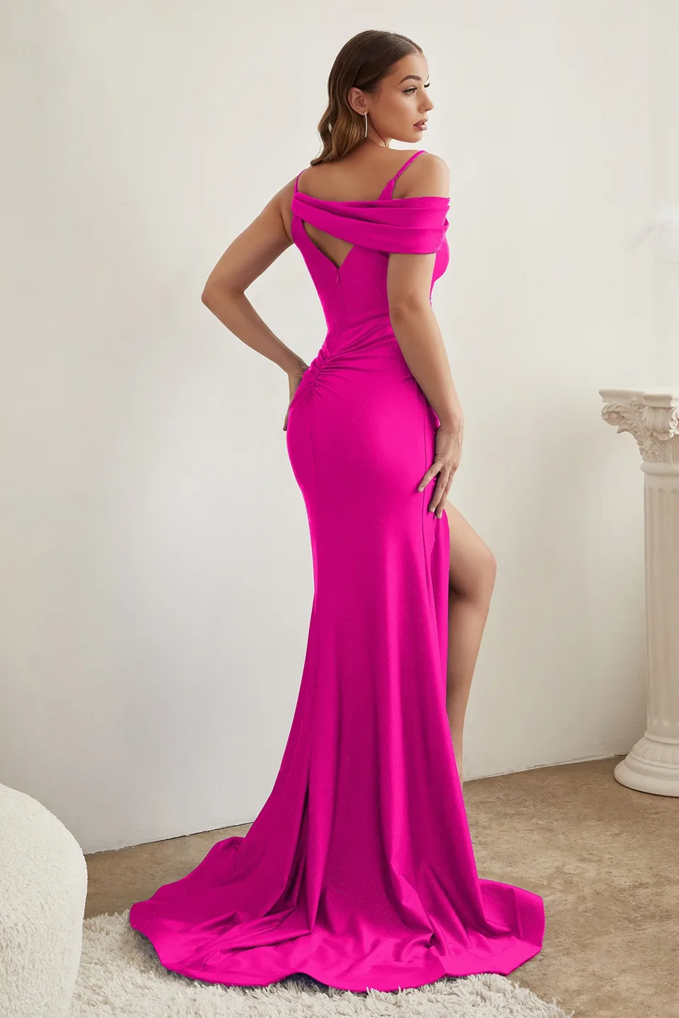 Ladivine Collective CD881 Dress — FUCHSIA