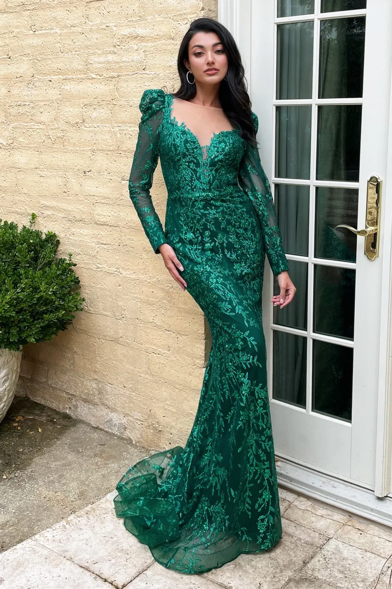 Ladivine CD989 Dress — EMERALD
