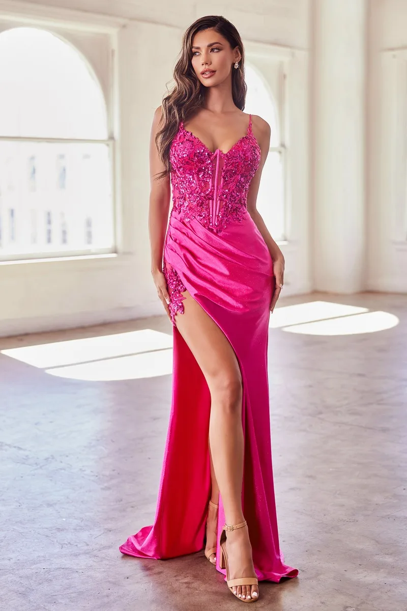 Ladivine CDS439 Dress — FUCHSIA