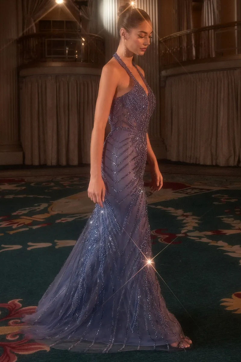 Ladivine CDS547 Dress — BLUE