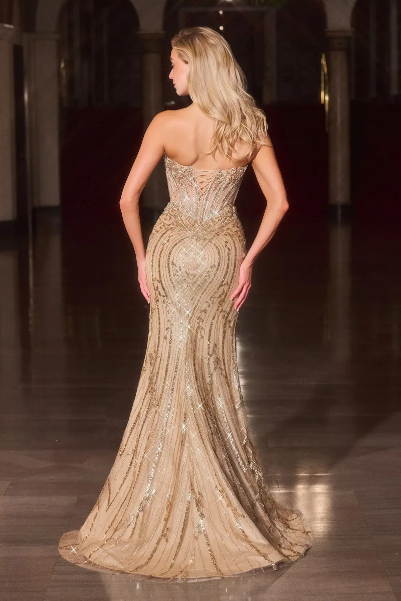 Ladivine CDS557 Dress — GOLD
