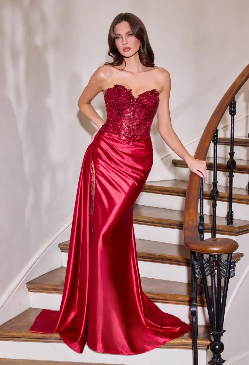 Ladivine CDS565 Dress — BURGUNDY