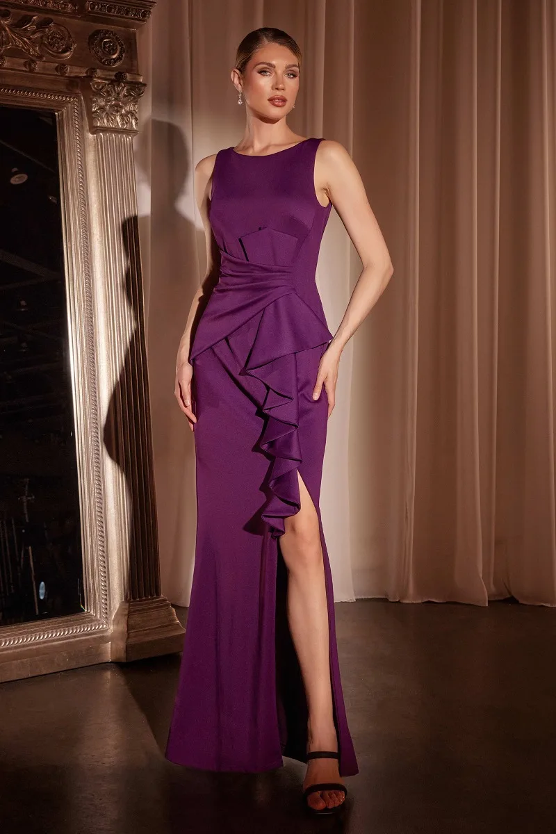 Ladivine CH377 Dress — EGGPLANT