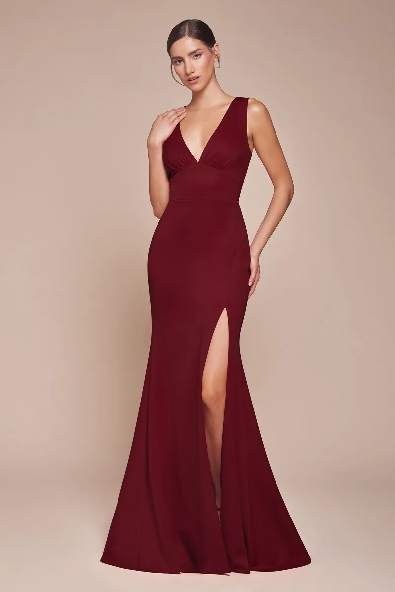 Ladivine CH395 Dress — BURGUNDY