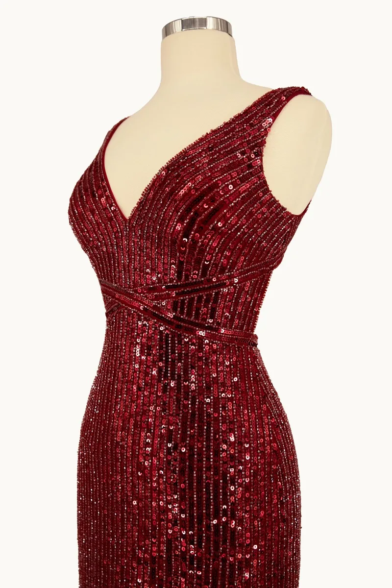 Ladivine Collective J2392 Dress — BURGUNDY