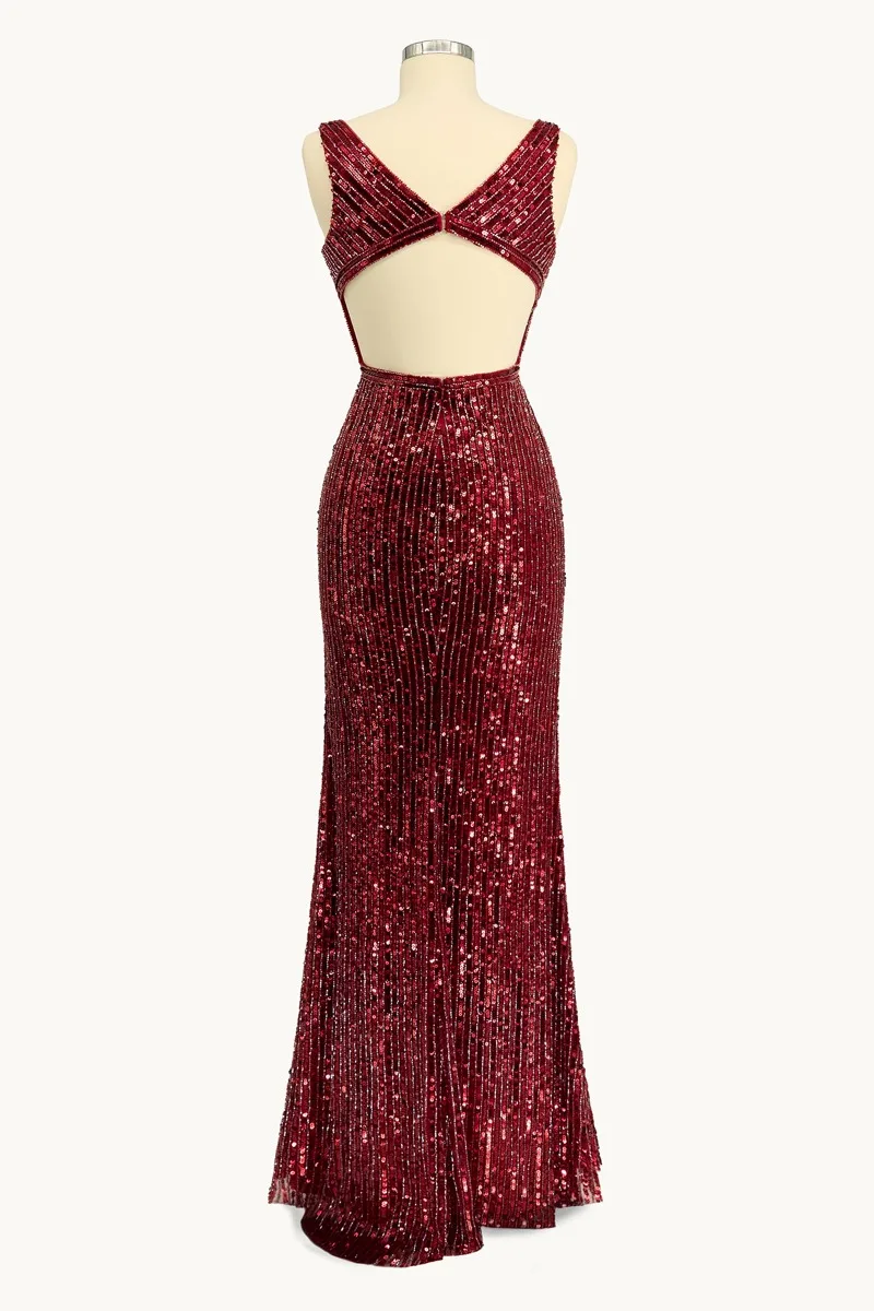 Ladivine Collective J2392 Dress — BURGUNDY