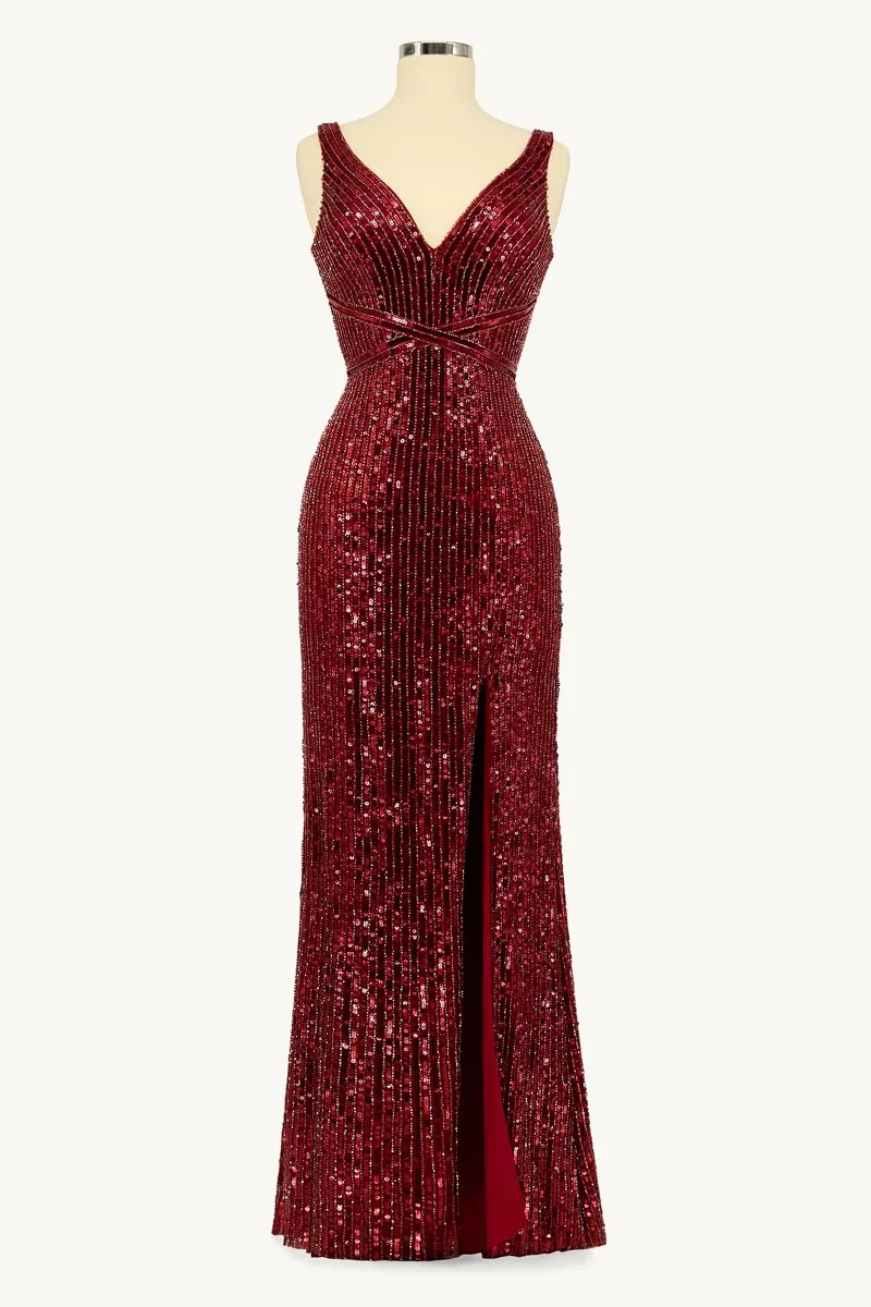 Ladivine Collective J2392 Dress — BURGUNDY