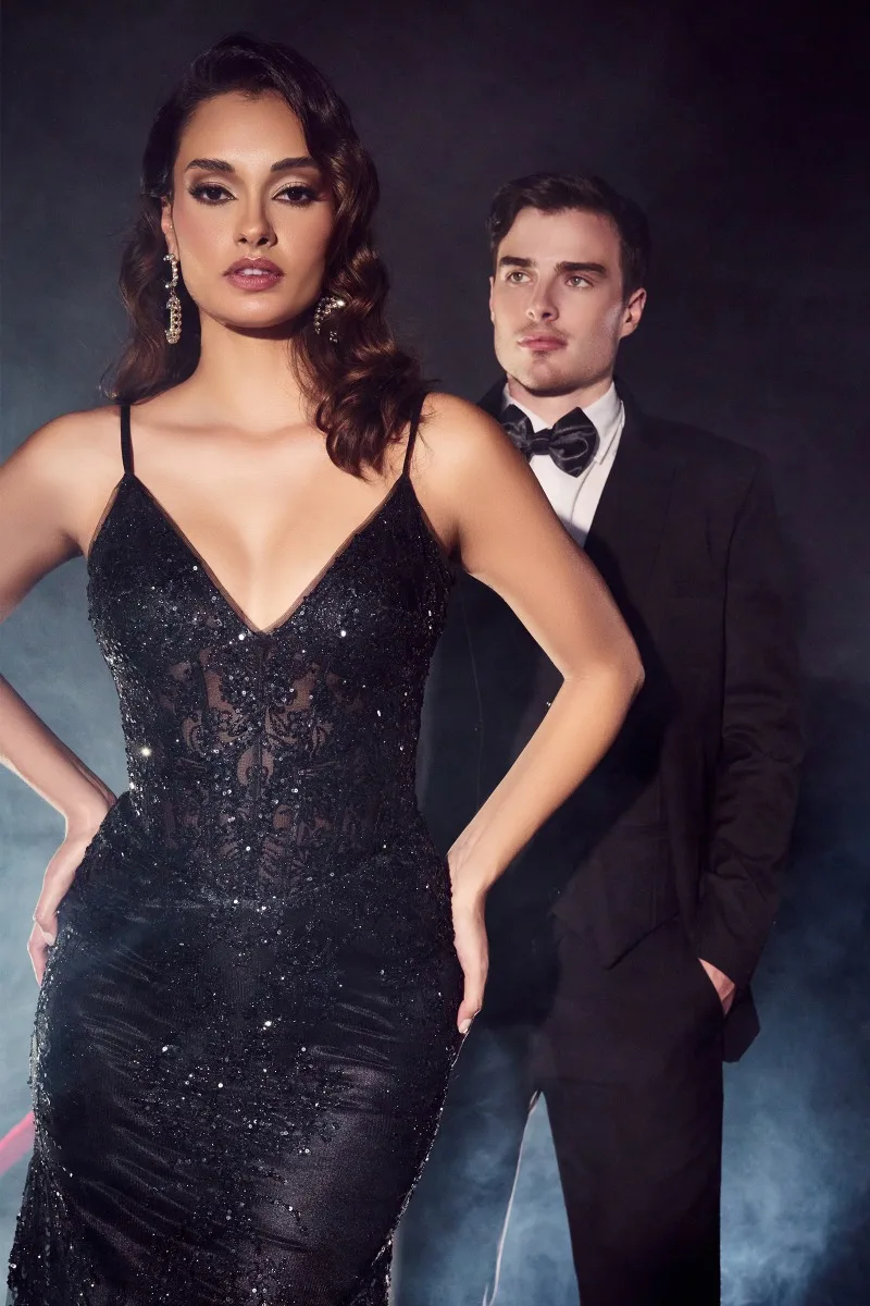 Ladivine J810 Dress — BLACK 1
