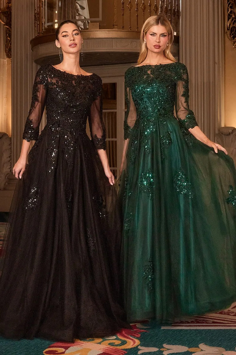 Ladivine J883 Dress — BLACK EMERALD