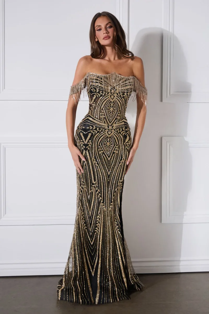 Ladivine J908 Dress — BLACK GOLD