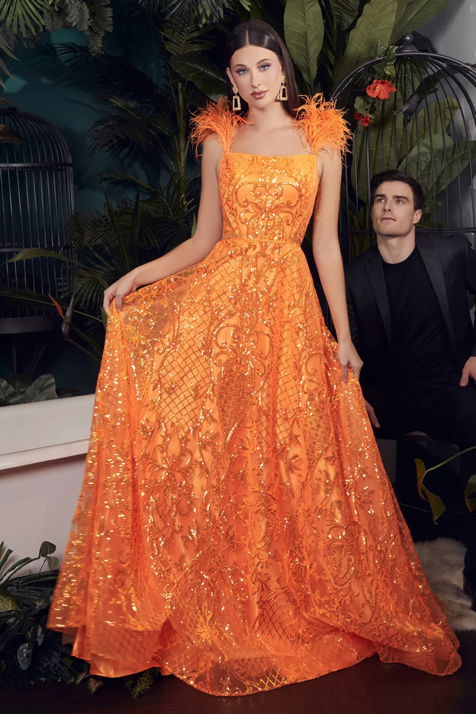 Ladivine KV1076 Dress — NEON ORANGE