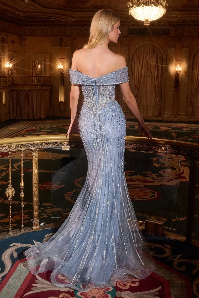 Ladivine KV1130 Dress — SMOKY BLUE