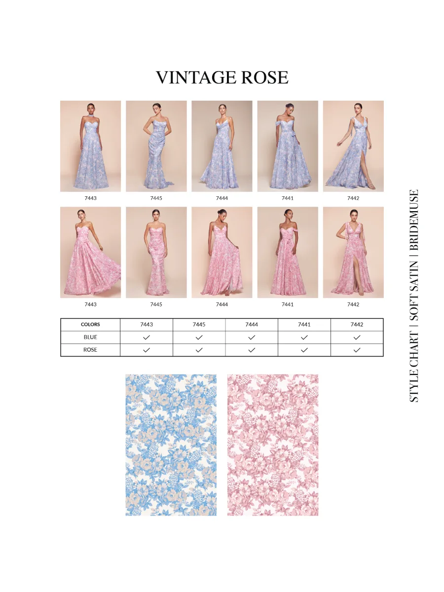 Ladivine 7442 Dress — LD BM COLORCHART1 ROSE