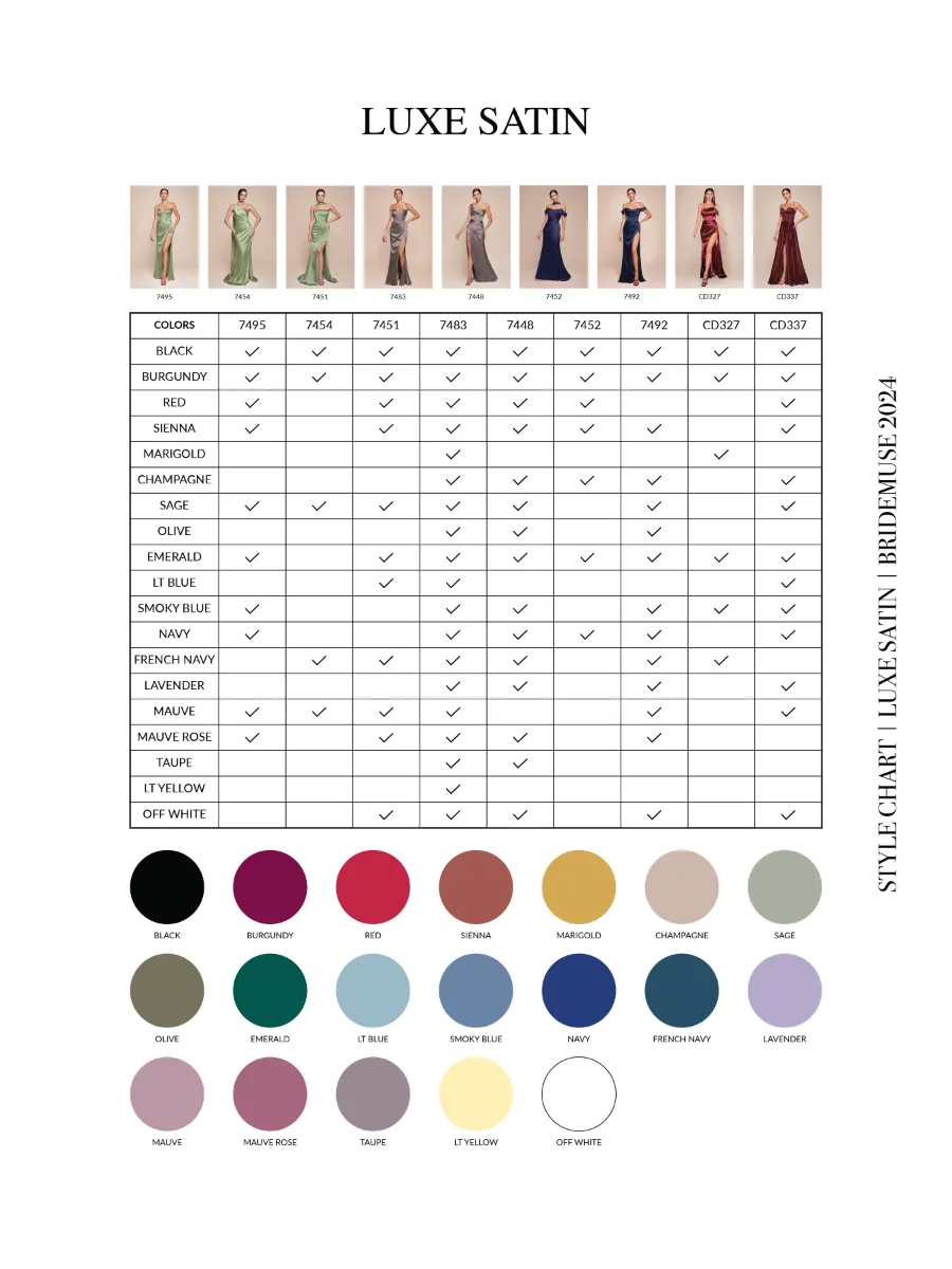 Ladivine CD327C Dress — LD BM COLORCHART LUXESATIN