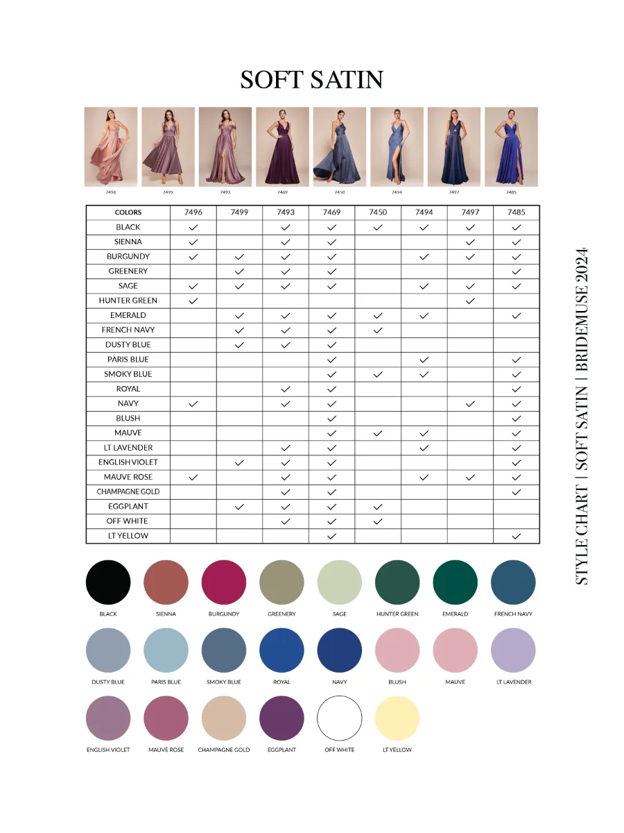 Ladivine Collective 7493WC Dress — LD BM COLORCHART SOFTSATIN