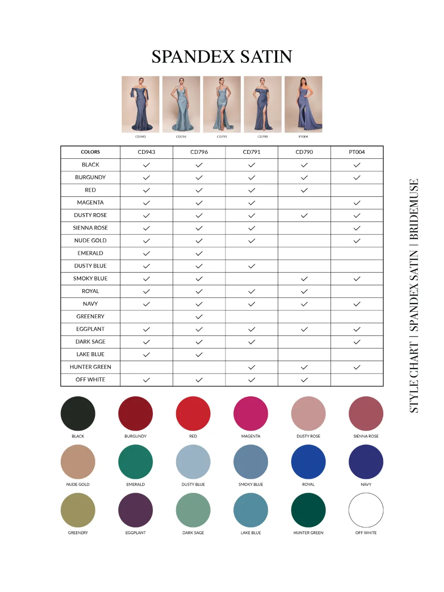 Ladivine CD790 Dress — LD BM COLORCHARTSPANDEX