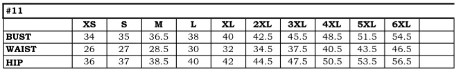 Ladivine 14327 Dress — SIZE CHART 11